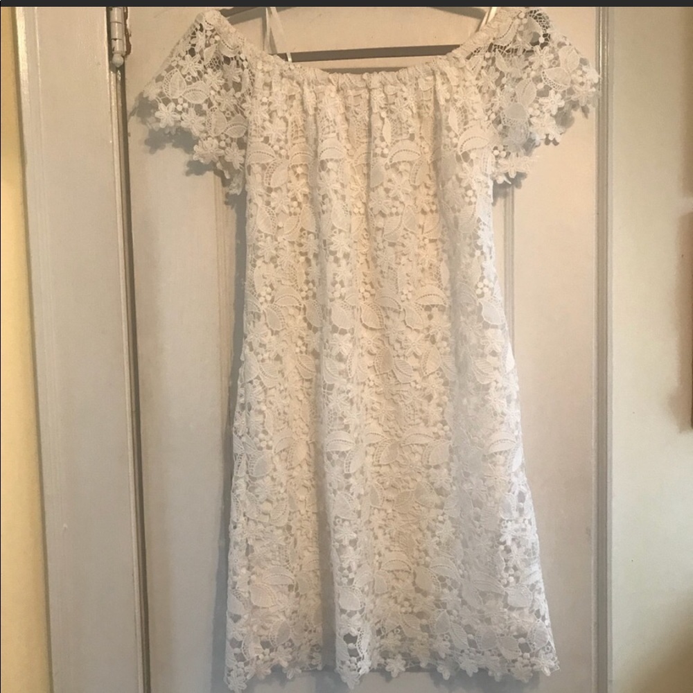 Ralph Lauren white lace off the shoulder dress